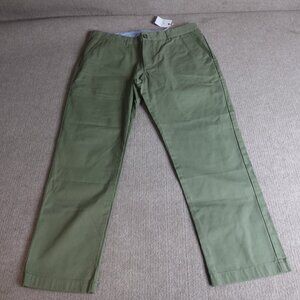 Peter Manning Pants 37 x 28 Green Zip Fly Cotton Straight NEW